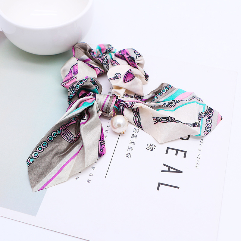 Custom Elastic Cute Ribbon Bow Hair Tie Rope Women Ponytail Hair Band