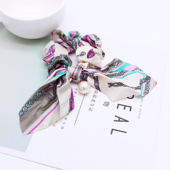 Custom Elastic Cute Ribbon Bow Hair Tie Rope Women Ponytail Hair Band