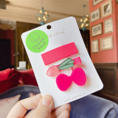 Korean new children's summer fruit acrylic girls 3pcs/set kids hair clips