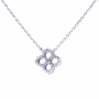 Four clover leaf shape 925 sterling silver gold plated moissanite diamond necklace Four clover leaf shape 925 sterling silver gold plated moissanite diamond necklace