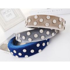New Style Velvet Gemstone Headband Thickened Sponge Wide Hairband For women