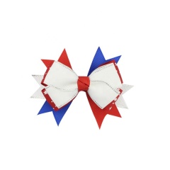 Children's national day independence day popular clip in curly hair extension hair bow alligator clips hair clip baby