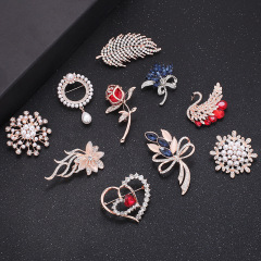 amazon korean luxury fashion alloy girls bling rhinestone crystal saree designer brooches for women lady