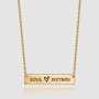 personalized amazon gift titanium soul sisters laser engrave gold stainless steel name necklace