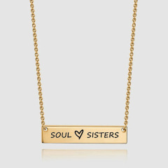 personalized amazon gift titanium soul sisters laser engrave gold stainless steel name necklace
