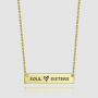personalized amazon gift titanium soul sisters laser engrave gold stainless steel name necklace