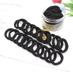 Korea fabric hair ties elastic hair band jointless boxed bold rope female simple wide hair ties 20pcs