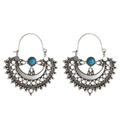 fancy boho Bohemian vintage Beach Hollow Pattern Carved ethnic earrings statement For Women