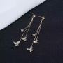 amazon ins Customized korean fashion trendy Zircon Jewelry Fashion Gold Long Drop Diamond Earrings for Women