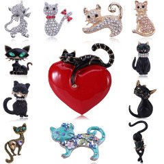 Hot jewelry Egypt Pharaoh black cat gold plated colorful rhinestone cute shaped korean animal brooch cats Hot jewelry Egypt Pharaoh black cat gold plated colorful rhinestone cute shaped korean animal brooch cats