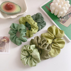 Hot Sell custom girls fabric Hair Scrunchies with Multicolor green For Option For Women