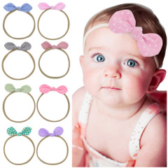 2020 Spring picnic fashion baby girl bow knot elastic hair tie for kids hair accessories