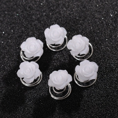2019 Fashion vintage women show party pearl Twisted Crystal wedding bride spin hair pin