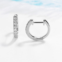 new product statement girls 925 silver gold zircon hoop earings for women 2019