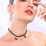 Wholesale women gift jewelry  cool girl skull style enamel sets necklace