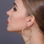 Wholesale fashion 18k gold plated round frosted copper earrings for women Wholesale fashion 18k gold plated round frosted copper earrings for women