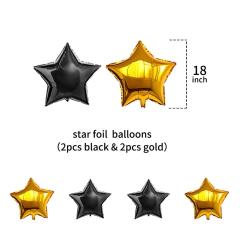 Black gold balloons helium foil banner 30th birthday party decorations