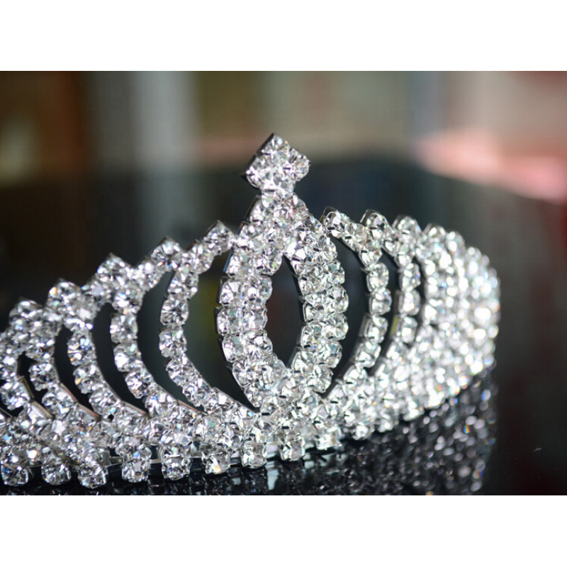 Wholesale rhinestone hair accessories girl children wedding bridal crystal headpiece tiara crown