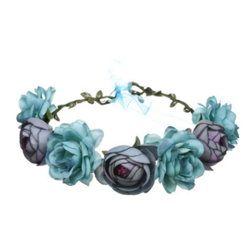 hot new wedding bridal festival beach party holiday halo white silk floral indian flower garland