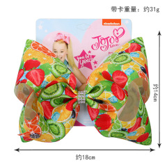 8 inch colourful Fruit pattern bow fabric hairpin hair clip for girls