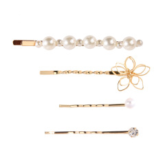 Women Geometric Shape wedding Metal Hair Accessories pear Hair Barrettes