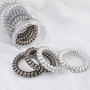 Pink transparent Elastic ropes ponytail holder Scrunchies Girl Coil Rings Hair bands