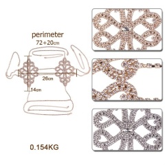 2020 New fashion geometric diamond bikini crystal rhinestone sexy chest chain tide body chain bra jewelry