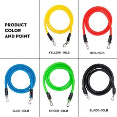 Hot selling Home Workouts Yoga Fitness Natural Latex 11 Pcs Resistance Band