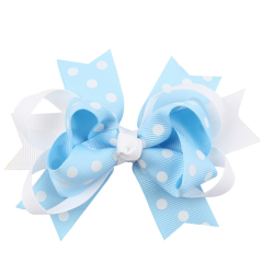 Beautiful wave point cross handmade 5 color bows hair clips for girls hair accessories