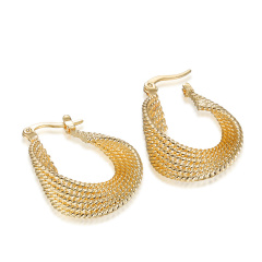 Fashion personality female copper round hoop earring accessories brass earrings