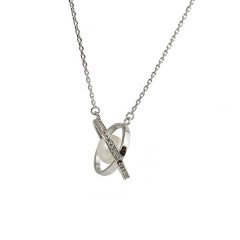 Korean fashion valentine's day christmas gift jewelry silver women pearl necklace silver 925 Korean fashion valentine's day christmas gift jewelry silver women pearl necklace silver 925