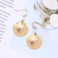 Fashion 2019 mother of pearl stainless steel silver shell gold earrings