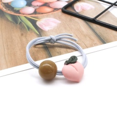 Simple wholesale hair accessories fruits double line  black elastic hair bands hair tie knot