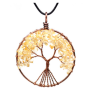 wholesale Handmade Jewelry Charms Natural crystal Stone tree of life Round Pendant Necklace for women wholesale Handmade Jewelry Charms Natural crystal Stone tree of life Round Pendant Necklace for women