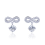 Wedding bride bridesmaid bowknot pendant 925 silver vvs moissanite earrings Wedding bride bridesmaid bowknot pendant 925 silver vvs moissanite earrings