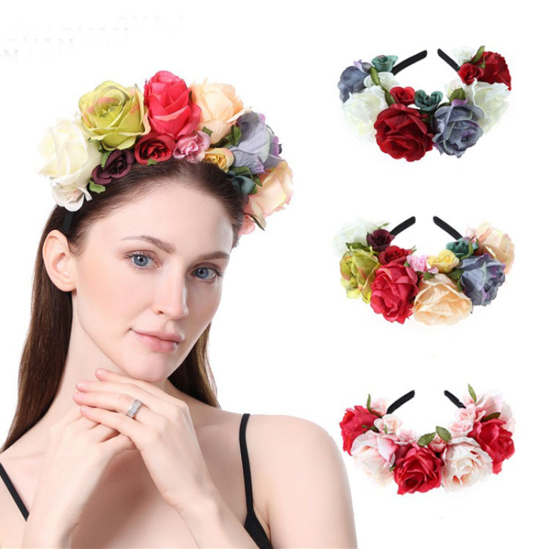 wedding bridal festival beach party holiday travel halo floral hairband garland flower