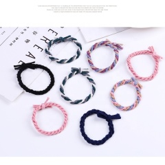 Wholesale traceless korean high elastic hair tie color matching hand-knotted knot hair tie rope Wholesale traceless korean high elastic hair tie color matching hand-knotted knot hair tie rope