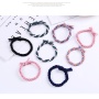 Wholesale traceless korean high elastic hair tie color matching hand-knotted knot hair tie rope Wholesale traceless korean high elastic hair tie color matching hand-knotted knot hair tie rope