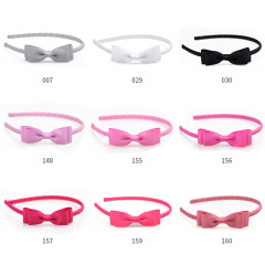 Pure color cute bow baby girl headband fabric headwear haie band suppliers