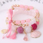 wholesale custom Girls Summer Human Moon Shell Crystal Multi-layer Beads Bracelets