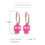 Halloween jewelry plastic pink jewelry 925 sterling silver small skull earrings