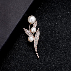 2020 New Heart flower Brooch Silver Party Fashion Jewelry rose rhinestone brooches women pins