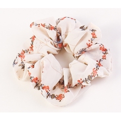 spring and summer Korean new retro printed floral simple girls chiffon fabric hair scrunchies