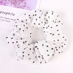 Ins Super Chic Korean Custom Dot Multicolored Chiffon Hair Scrunchies for Girls