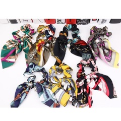 Solid Color Long Scrunchies bow pearl Rubber Bands hair ties with bow Solid Color Long Scrunchies bow pearl Rubber Bands hair ties with bow