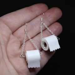 2020 Funny Roll Paper Dangle Drop Creative Toilet Paper Earrings For Woman Girl Jewelry 2020 Funny Roll Paper Dangle Drop Creative Toilet Paper Earrings For Woman Girl Jewelry
