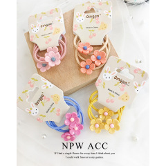 2020 summer children resin flower colorful elastic kids hair ties for baby girls