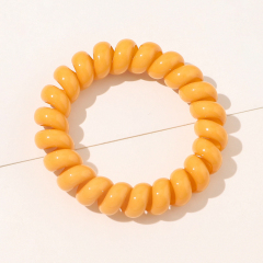 Wholesale Cheap Multi-color Curly Cord Coil Elastic Telephone Wire Hair Tie