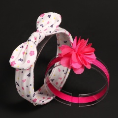 Amazon popular bow flower headwear set clear shower elastic hair bands for baby Amazon popular bow flower headwear set clear shower elastic hair bands for baby