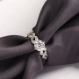 Crystal Finger Ring Brass Plated Silver Color Cubic Zirconia Ring For Wedding Party